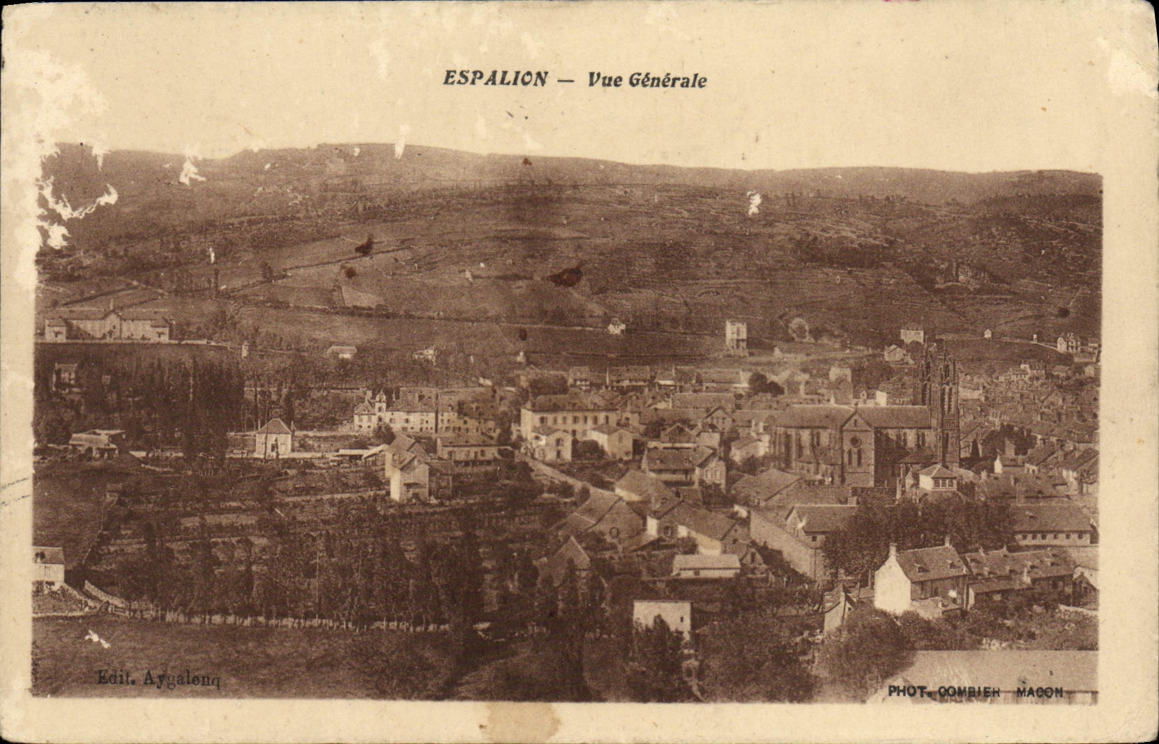 VINTAGE POSTCARD Espalion View