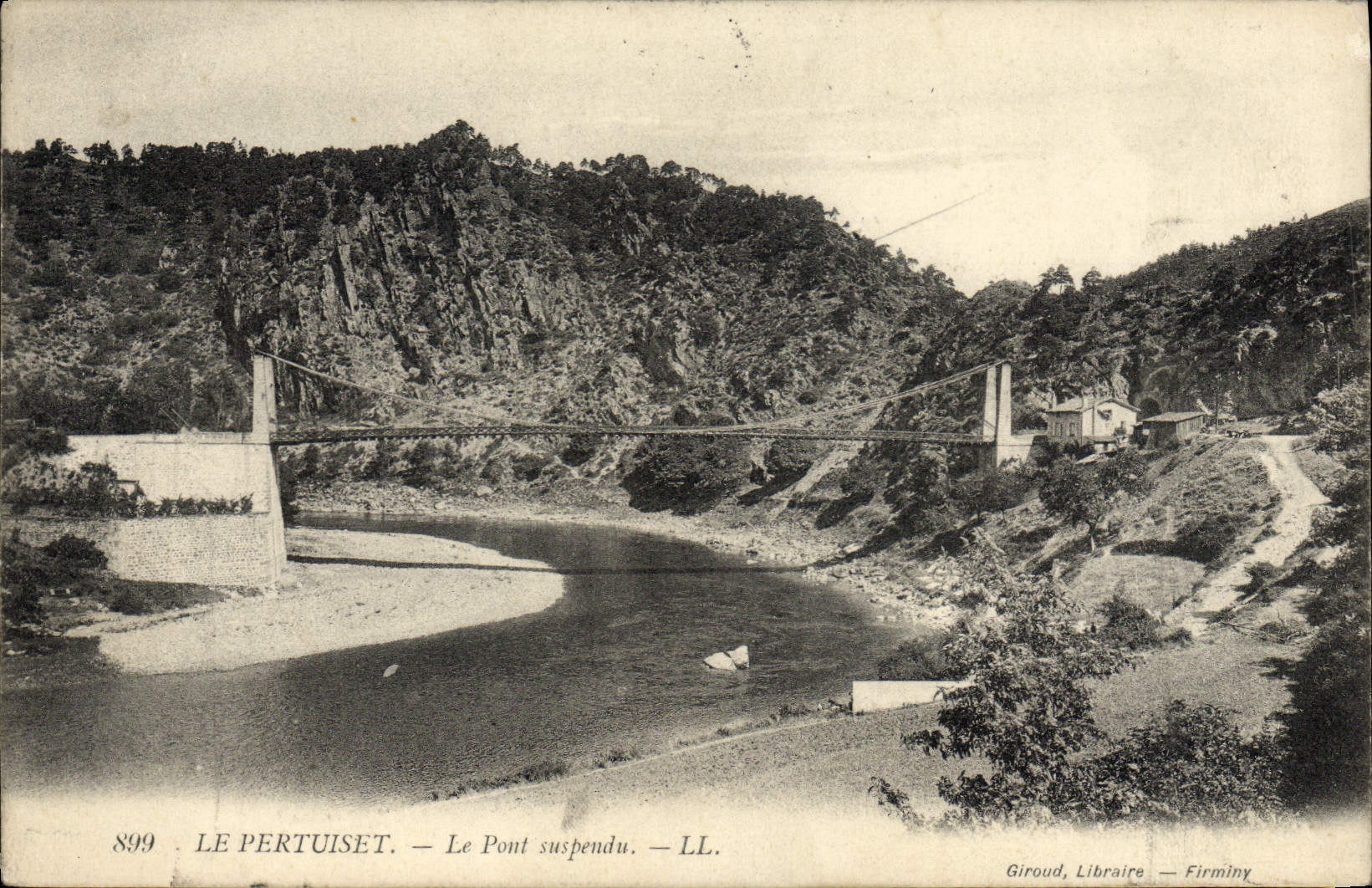 VINTAGE POSTCARD Pertuiset the Supendu Bridge