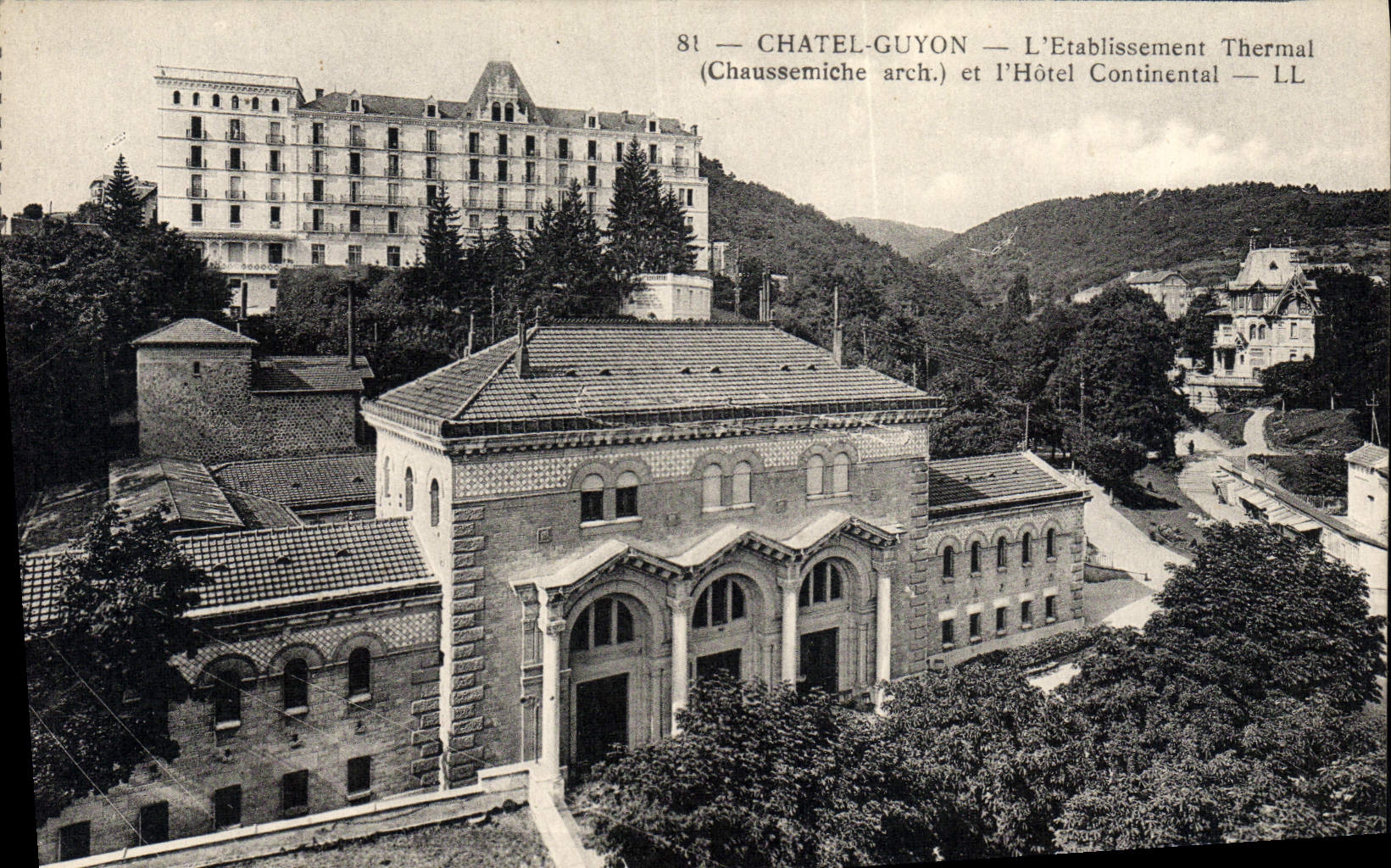 CPA Chatel Guyon L'etablissement thermal et l'hotel Continental