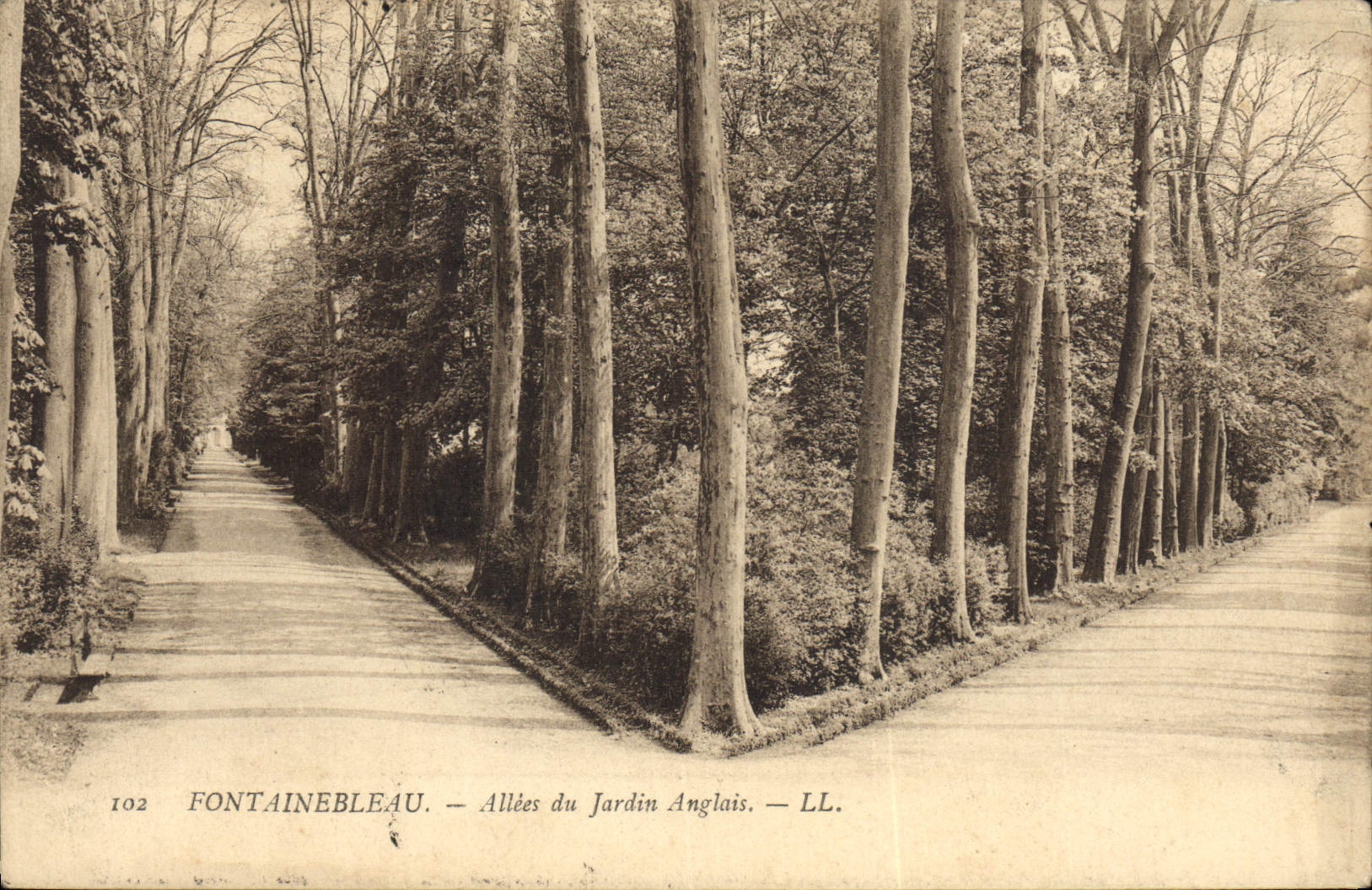 VINTAGE POSTCARD Fontainebleau Gone of the English Garden