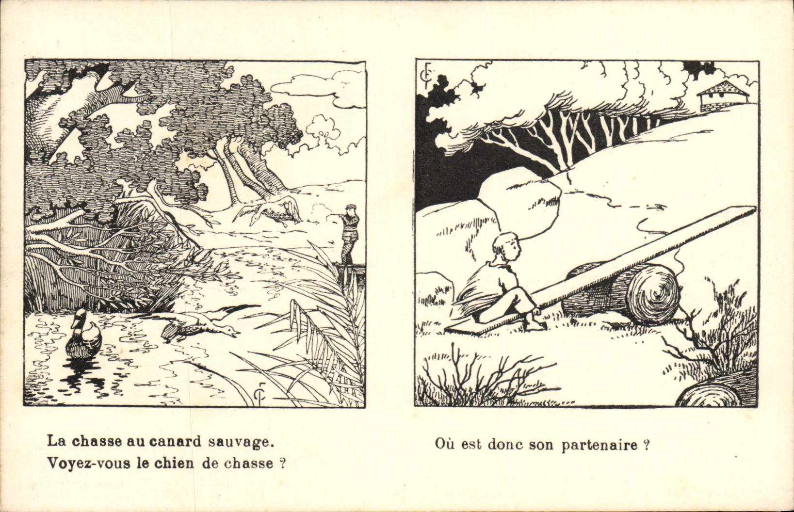 CPA La Chasse au Canard Sauvage Chien de chasse