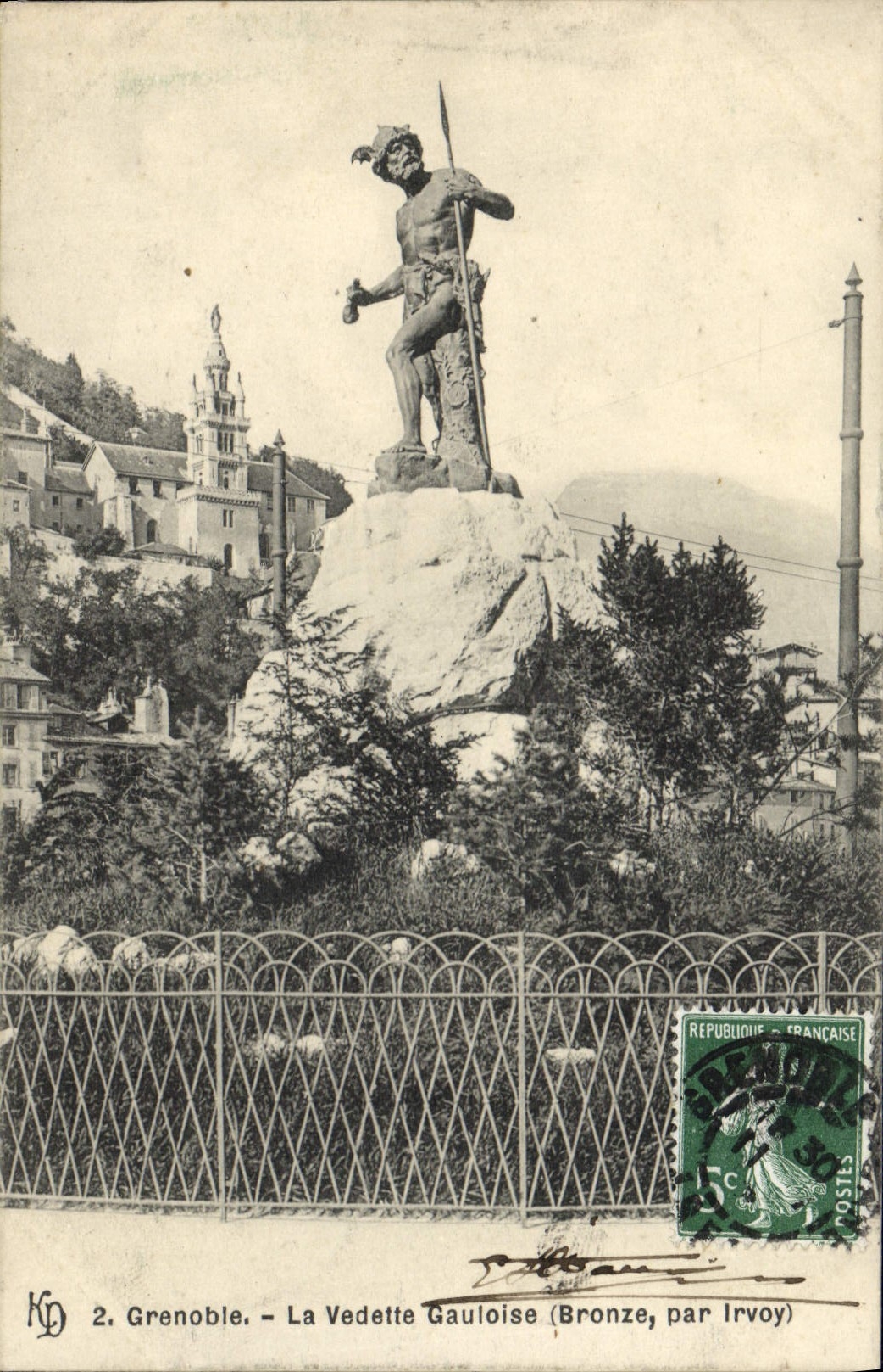 Alrededores de la POSTAL de la VENDIMIA de Grenoble la motora de alta velocidad gálica
