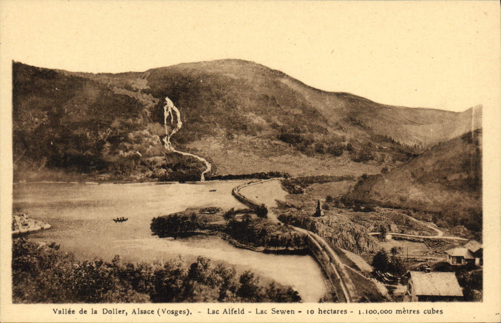 VINTAGE POSTCARD Valley of Dollet Lake Alfeld Lake Sewen
