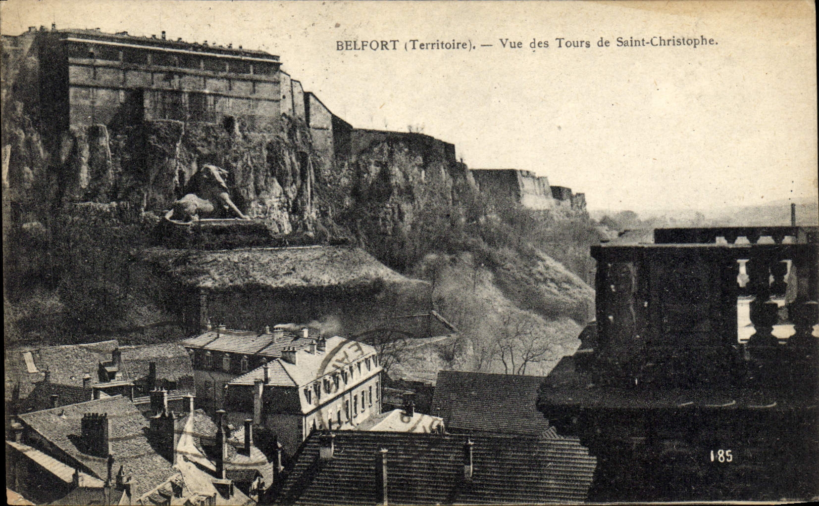 VINTAGE POSTCARD Belfort Seen Of Tours of Saint Christophe