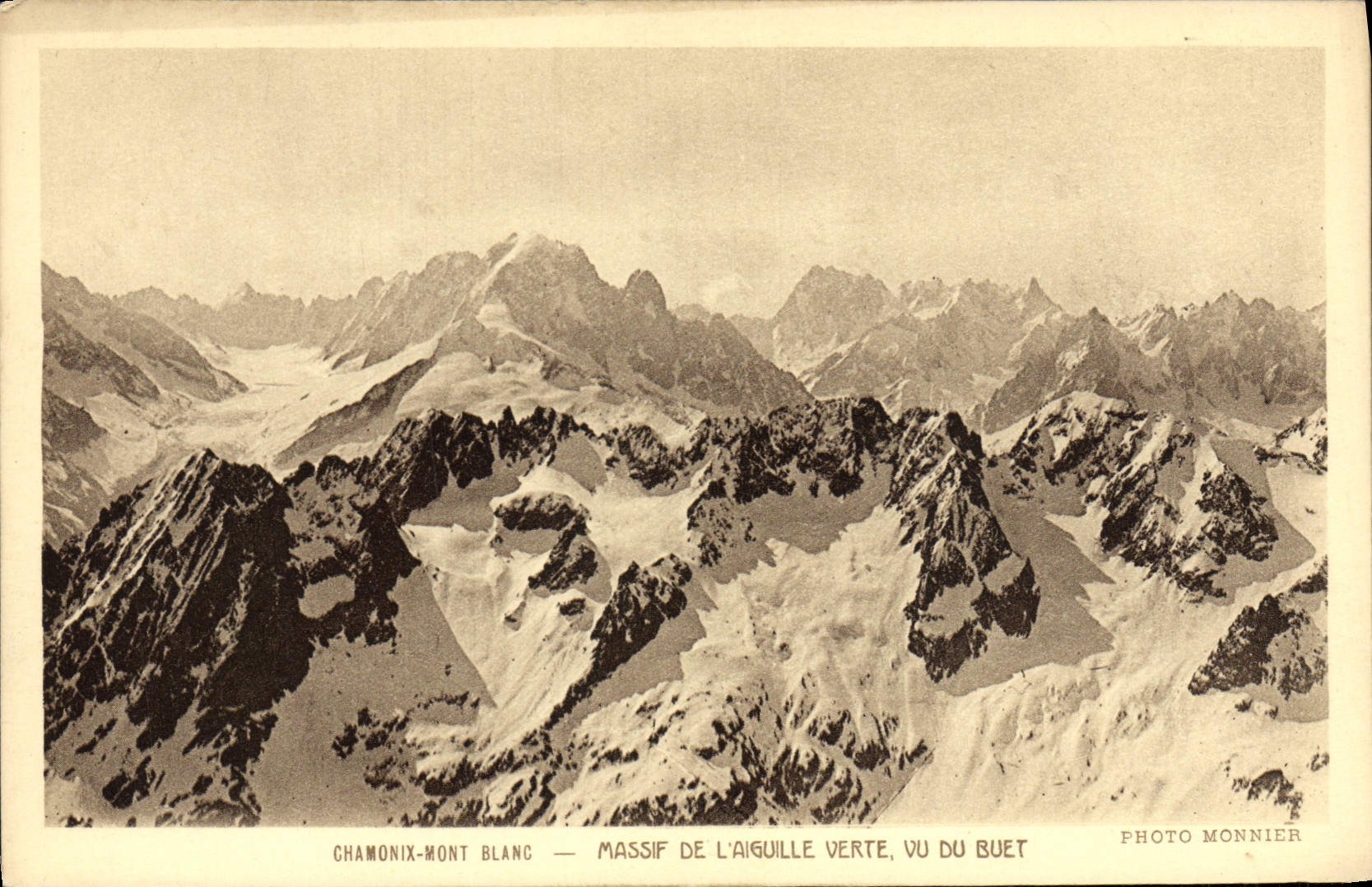 CPA Chamonix Mont Blanc Massif De L'Aiguille verte Vu du Buet