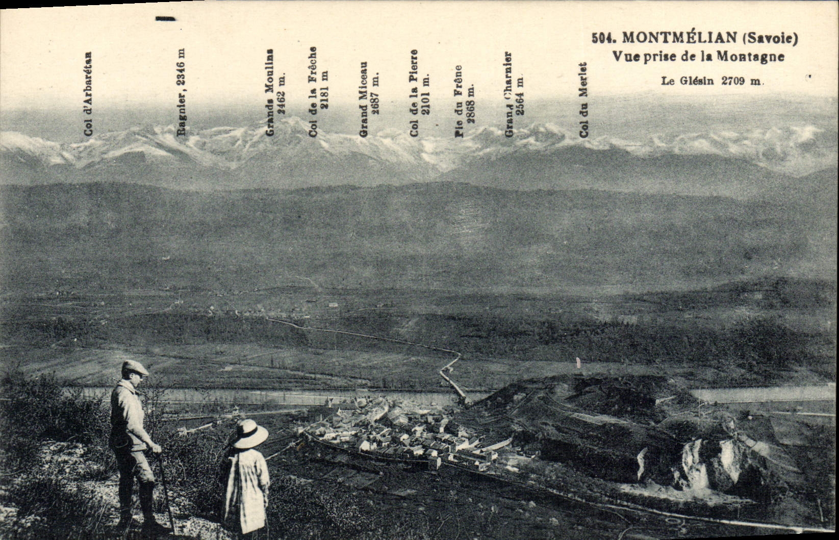 VINTAGE POSTCARD Montmelian Seen from of the mountain