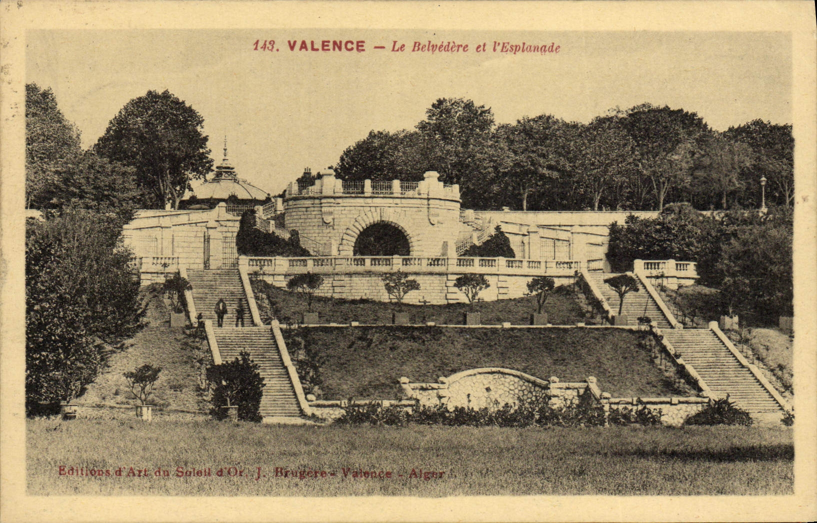 VINTAGE POSTCARD Valence the View-point And I' Esplanade
