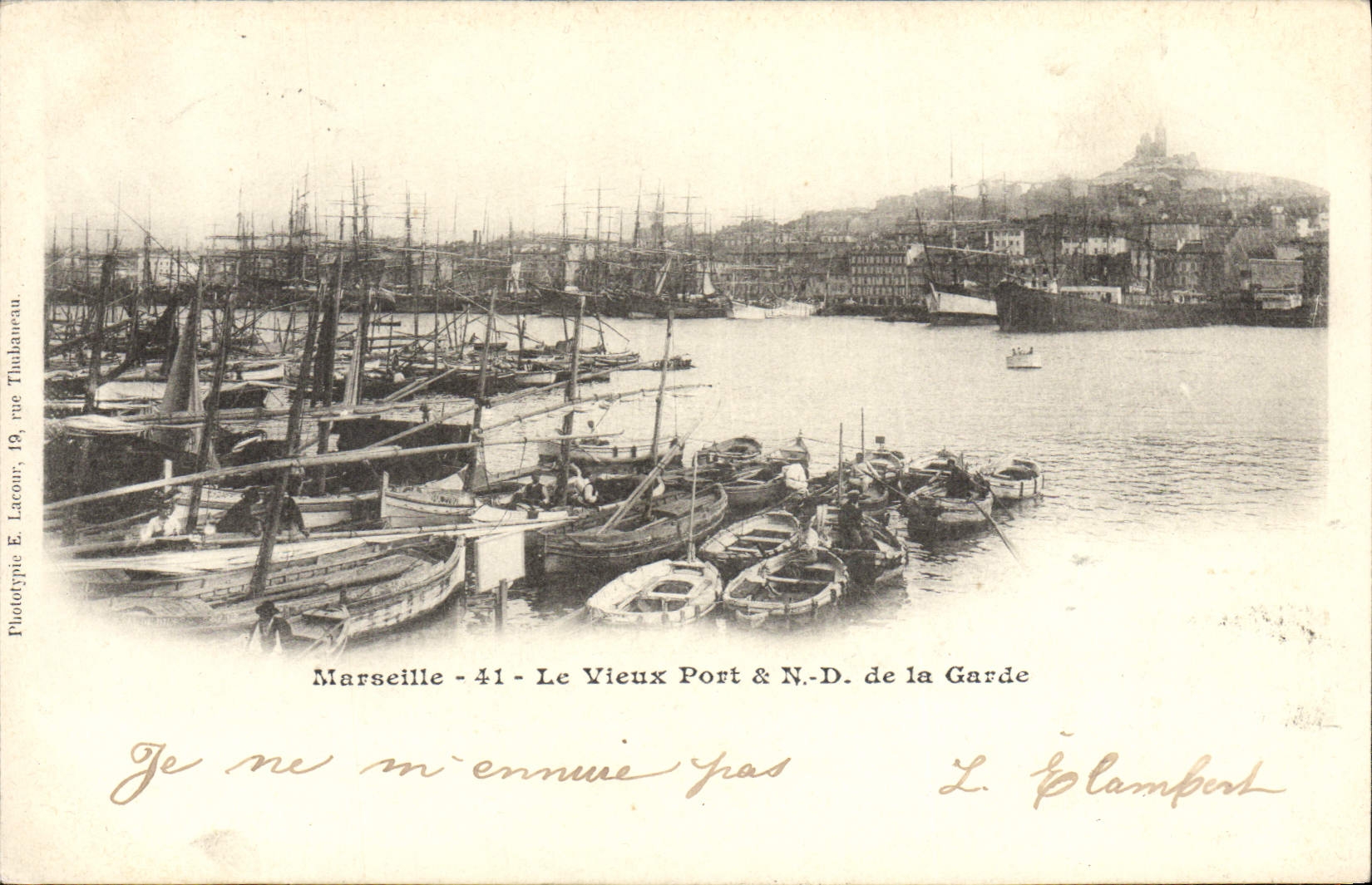 CPA Marseille Le Vieux Port & ND de la Garde Bateaux