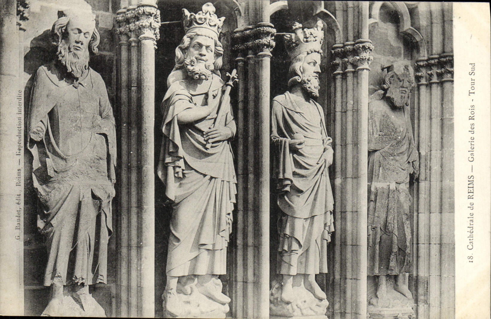 Catedral de la POSTAL de la VENDIMIA de la galería de Reims de reyes Southern Tour