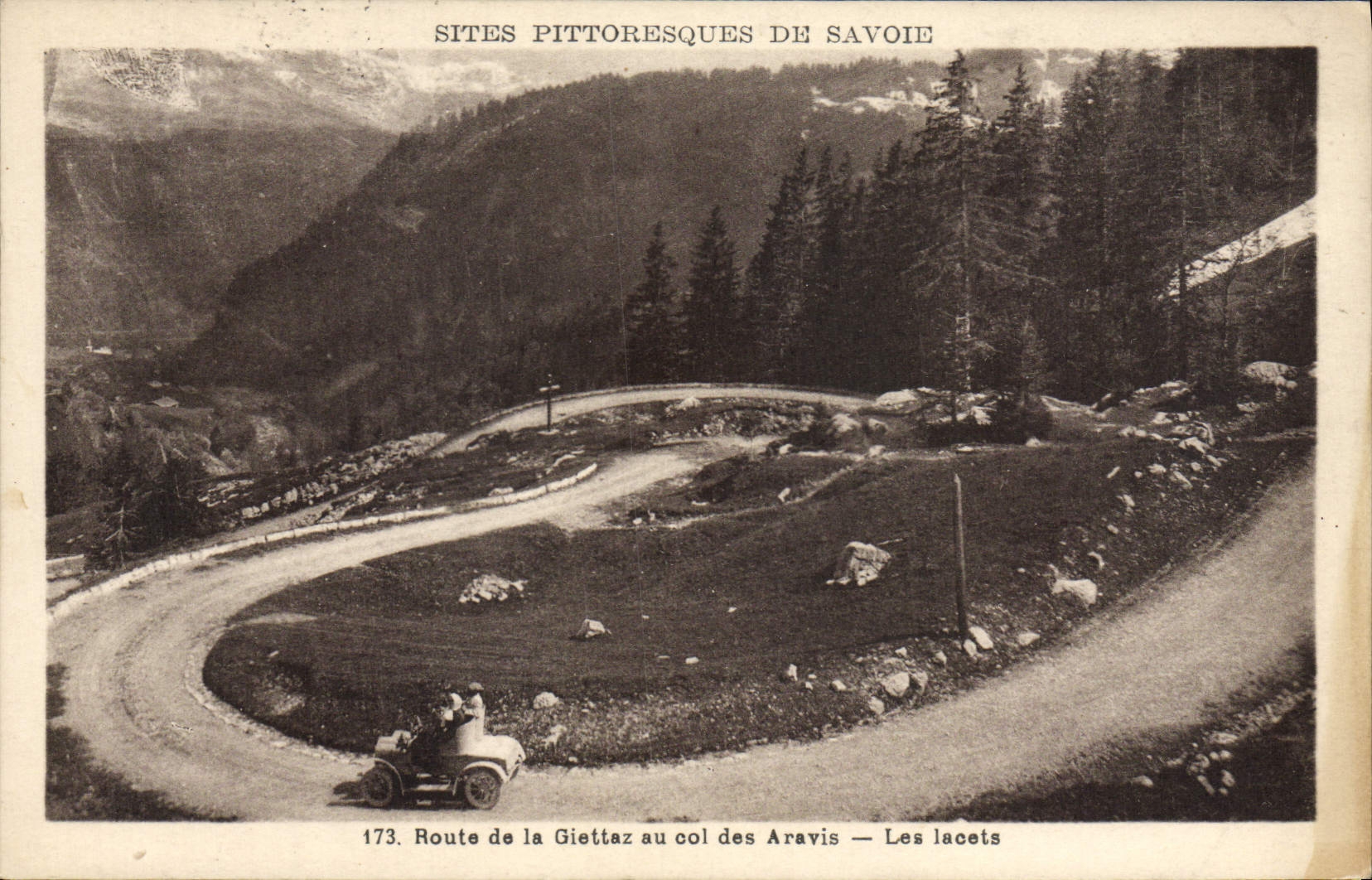VINTAGE POSTCARD Picturesque Sites Of Savoy Road of Giettaz to the collar of Aravis laces