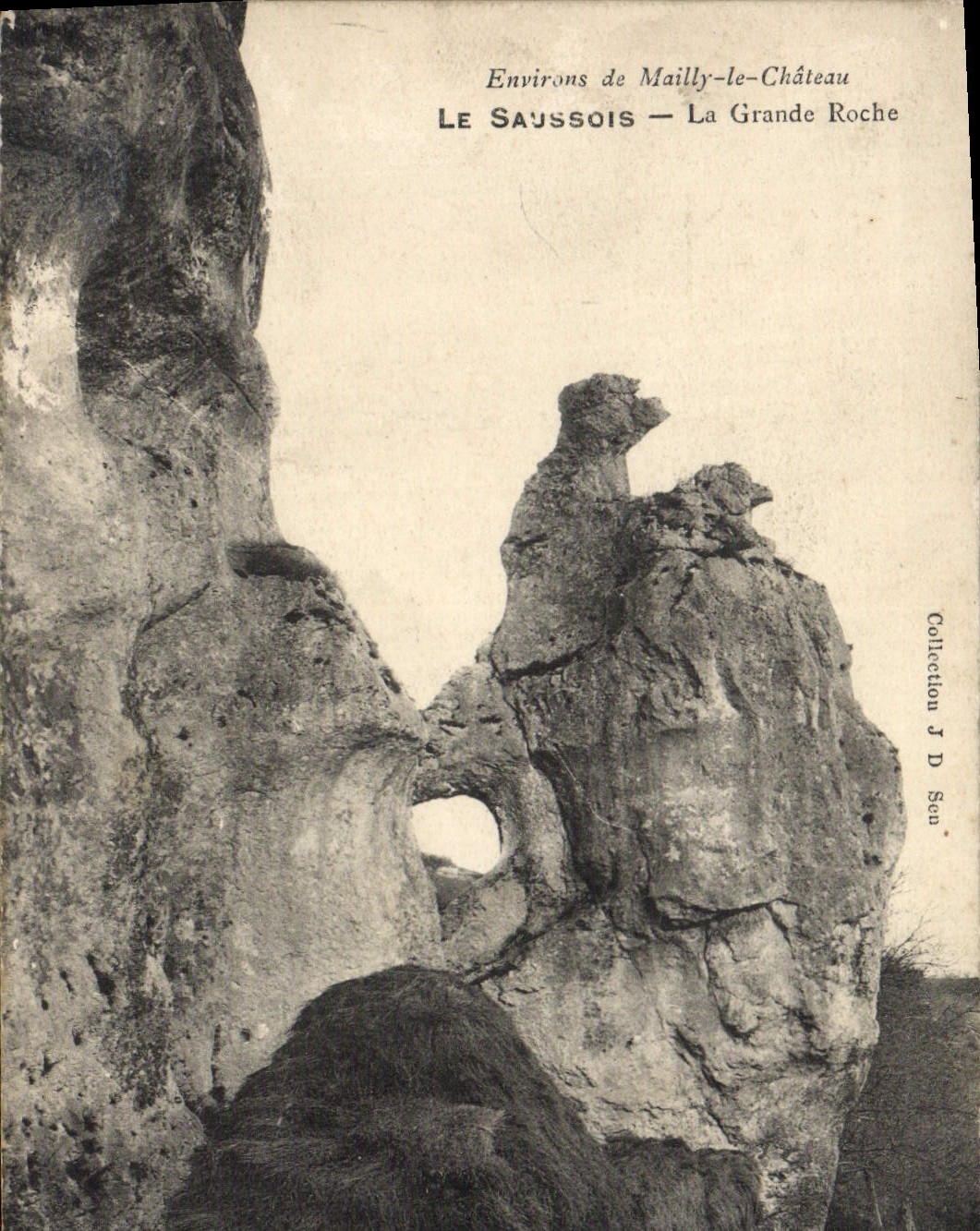 VINTAGE POSTCARD Saussois the Large Rock Surroundings of Mailly the Castle