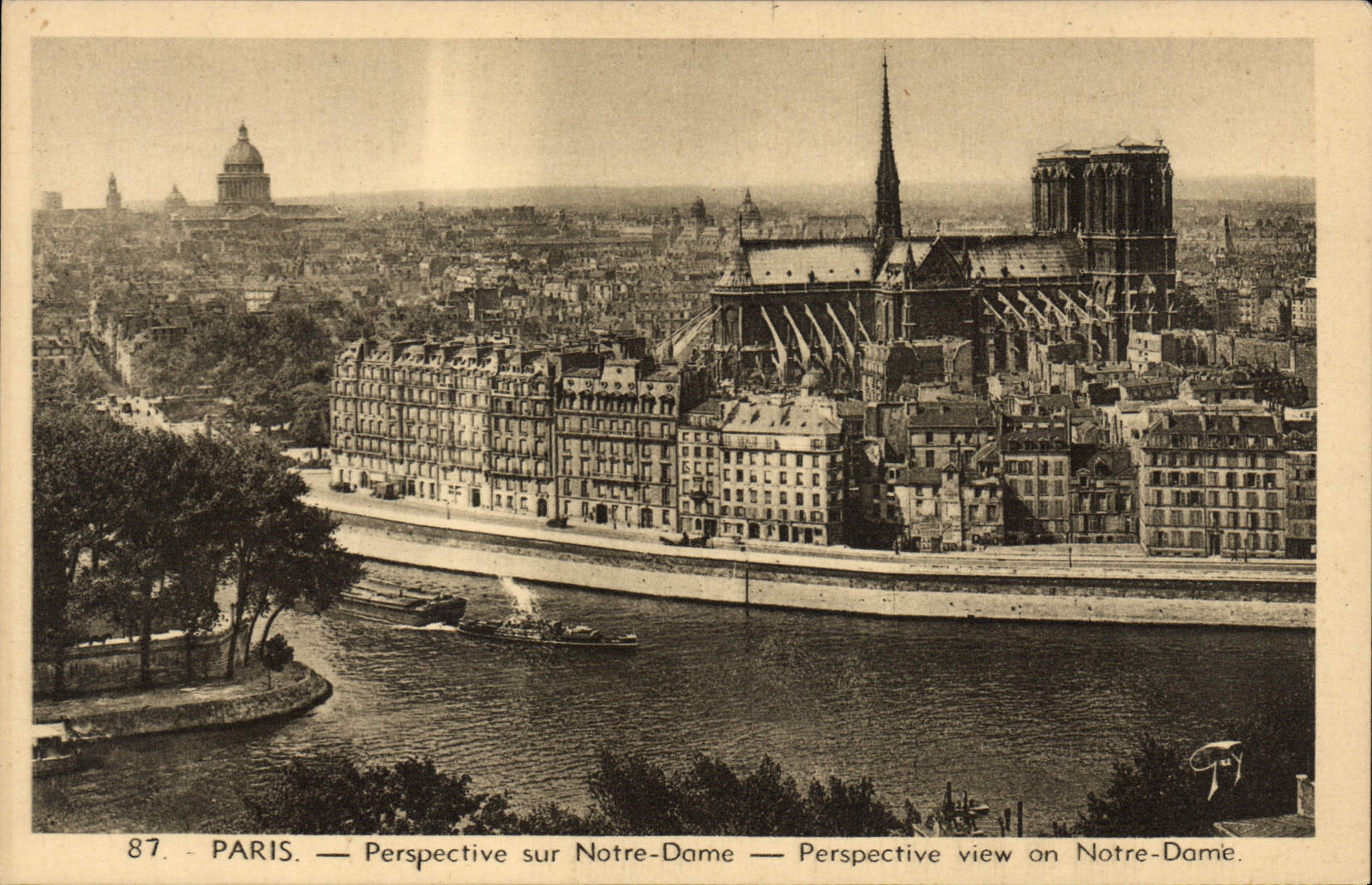 VINTAGE POSTCARD Paris View On Notre Dame