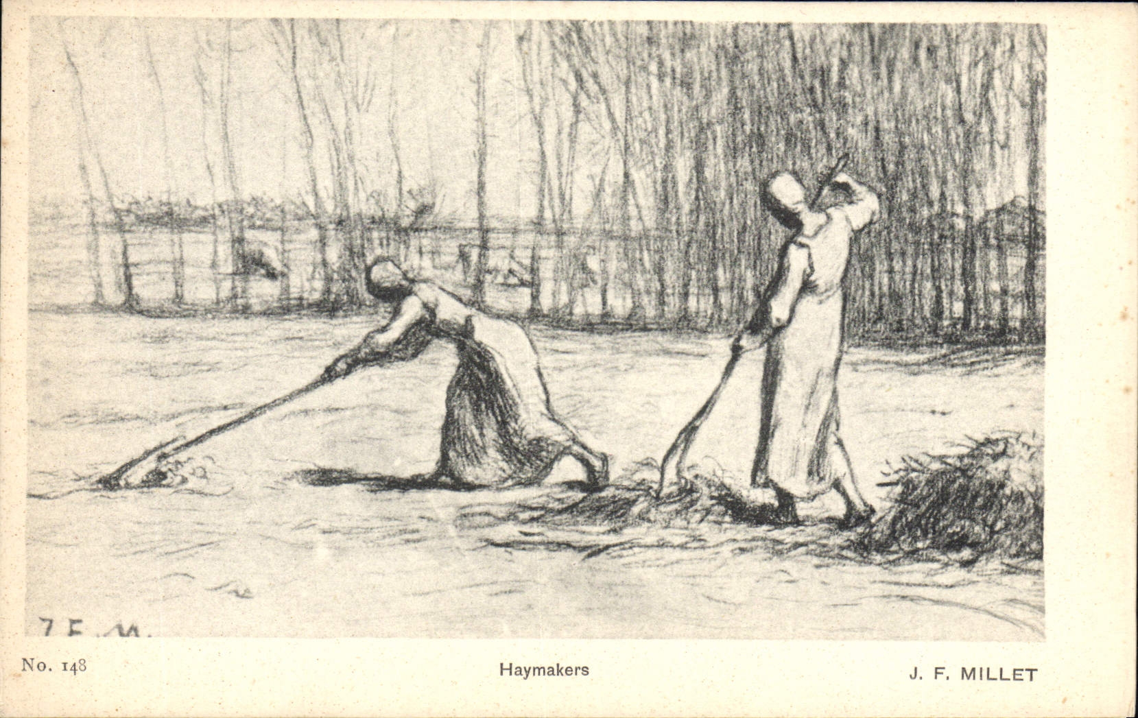 VINTAGE POSTCARD Haymakers JF Millet
