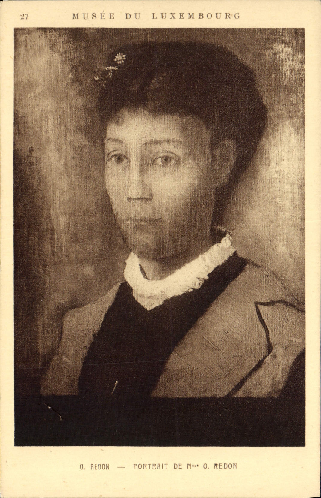 VINTAGE POSTCARD Museum Of Luxembourg Redon Portrait of Mrs. Redon