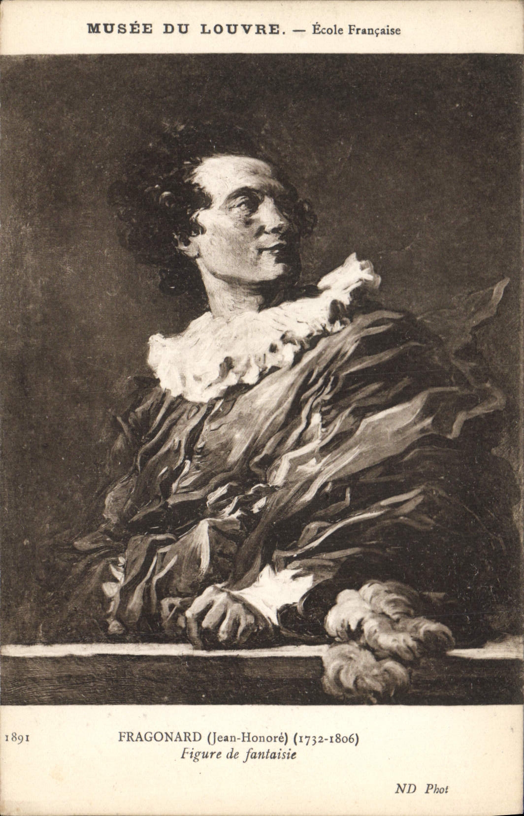 VINTAGE POSTCARD Fragonard Appears Of Fantasy Museum of Louvre Paris