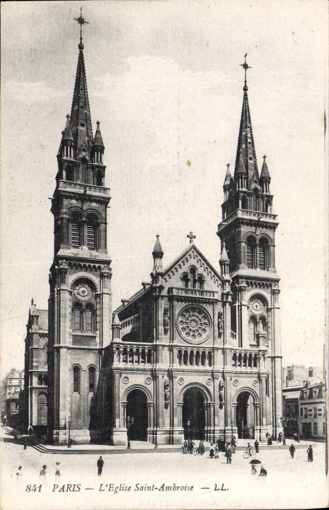 VINTAGE POSTCARD Paris the Church Holy Ambroise