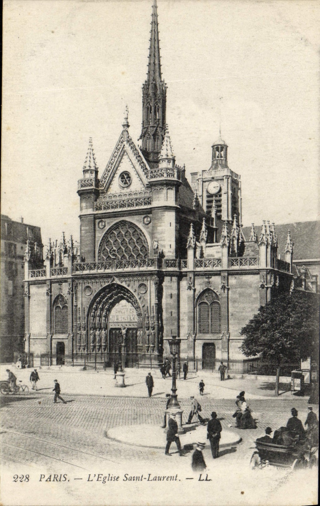 VINTAGE POSTCARD Paris the Saint Laurent Church