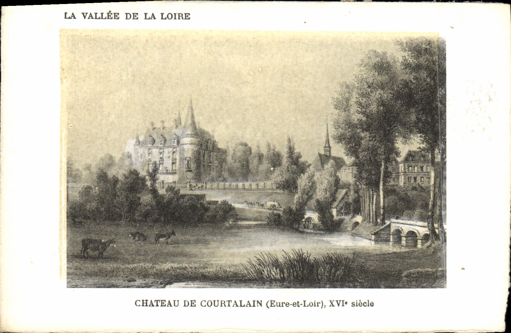 POSTAL Castle De Courtalain de la VENDIMIA