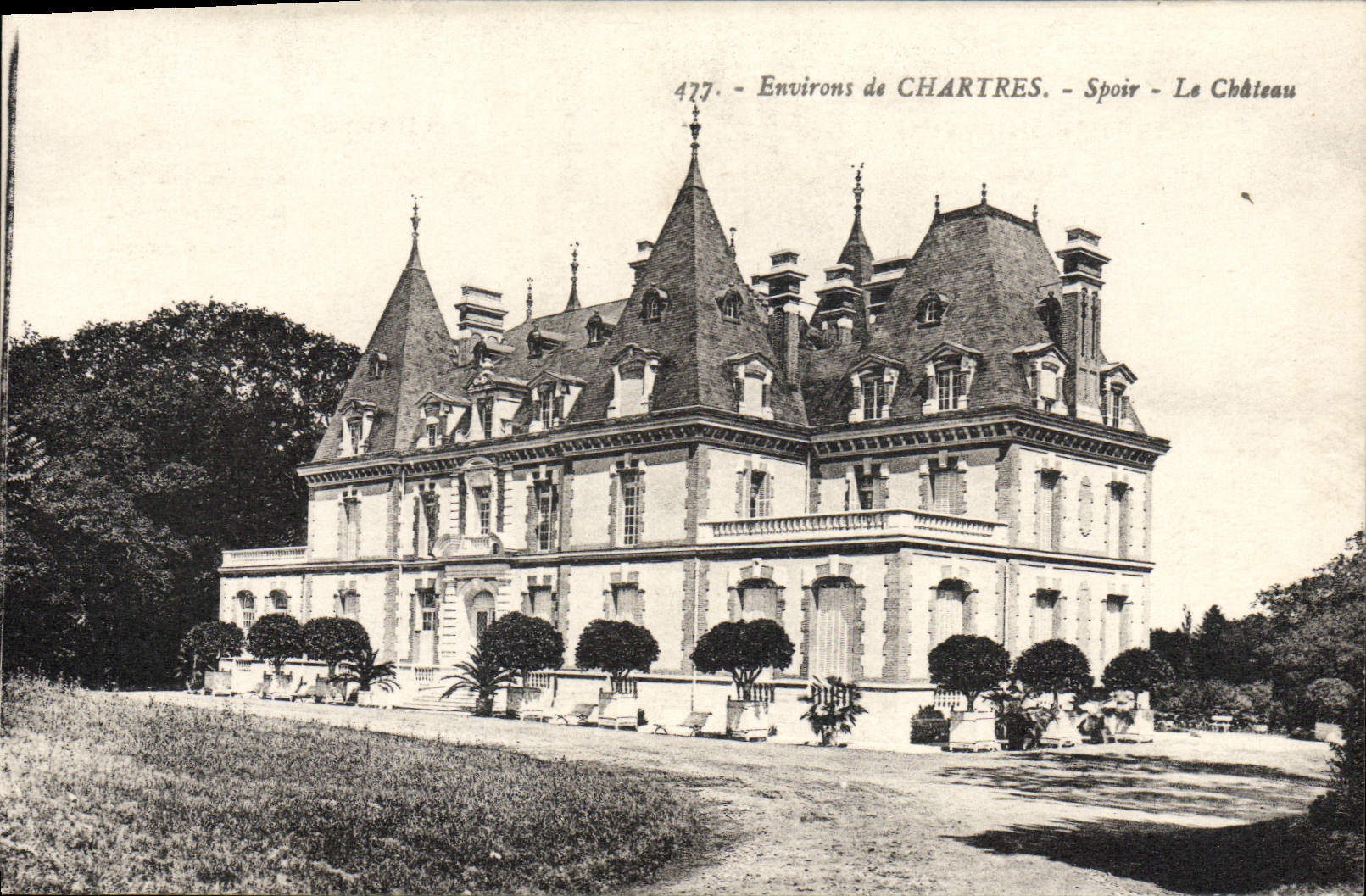Alrededores de la POSTAL de la VENDIMIA de Chartres Spoir el castillo