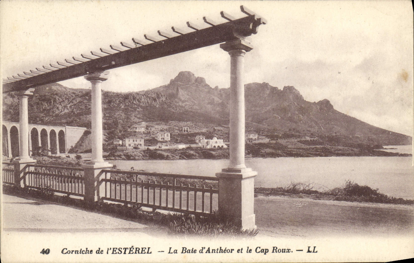 POSTAL Cornice De I' Esterel de la VENDIMIA la bahía Russet-red D Antheor y cabo