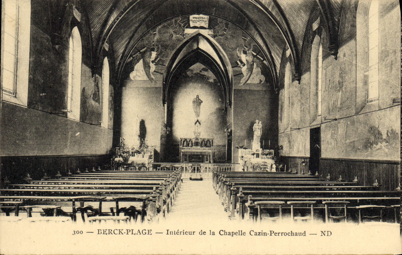 VINTAGE POSTCARD Berck Beach Interior Of the Vault Cazin Perrochaud