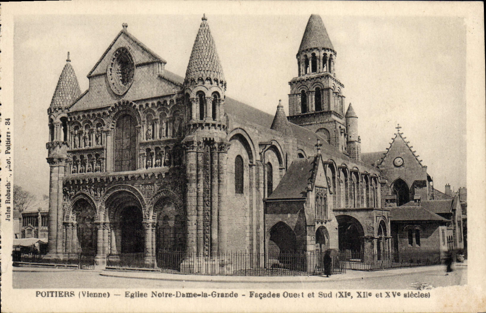 CPA Poitiers Eglise Notre Dame La Grande Facades Ouest