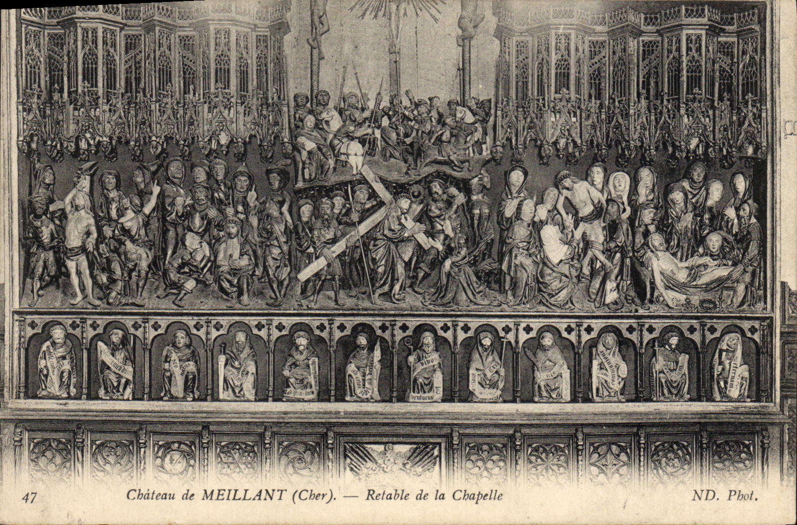 VINTAGE POSTCARD Castle De Meillant Retable Of the Vault