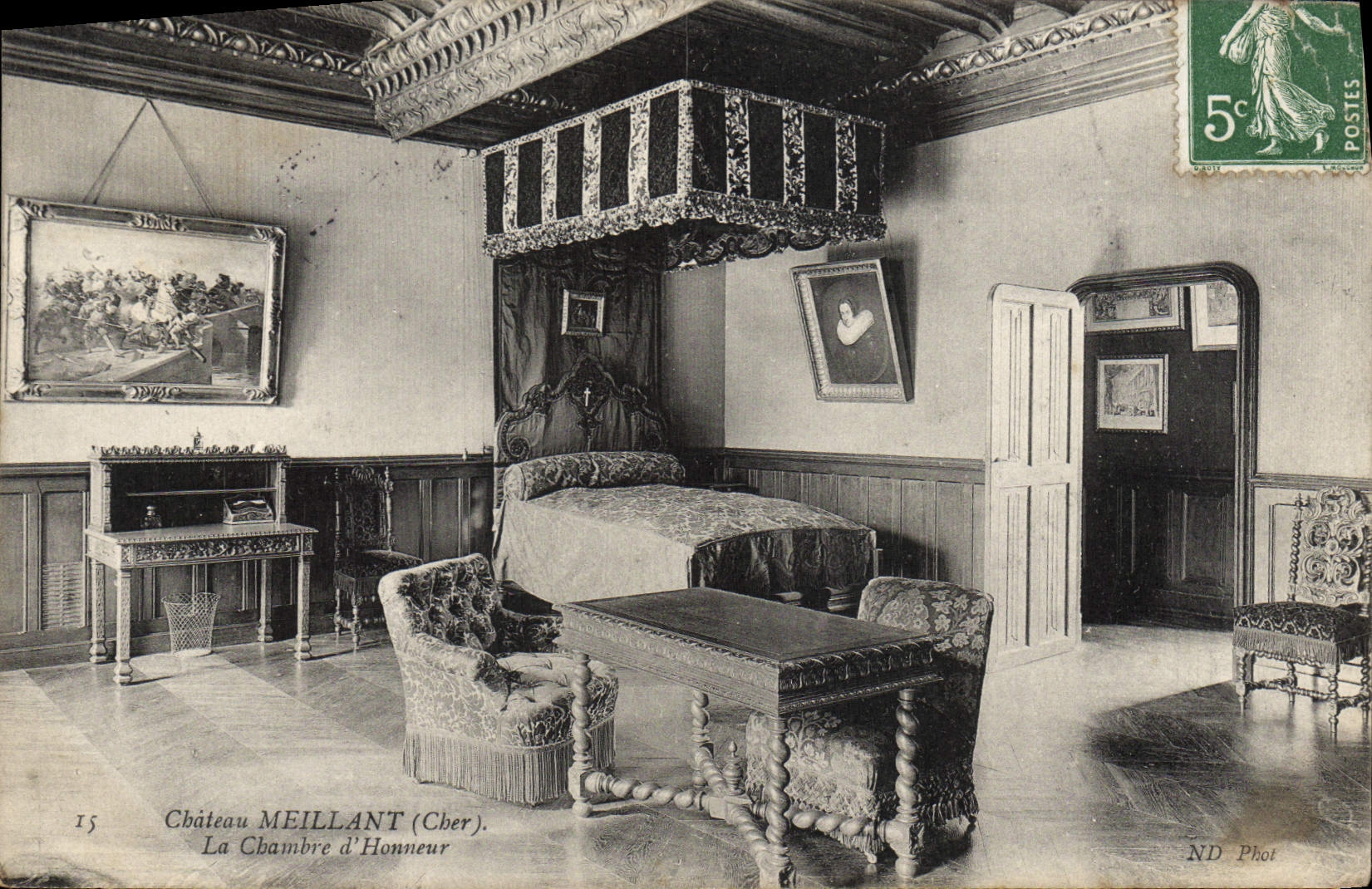 VINTAGE POSTCARD Meillant Castle the Room Of Honor