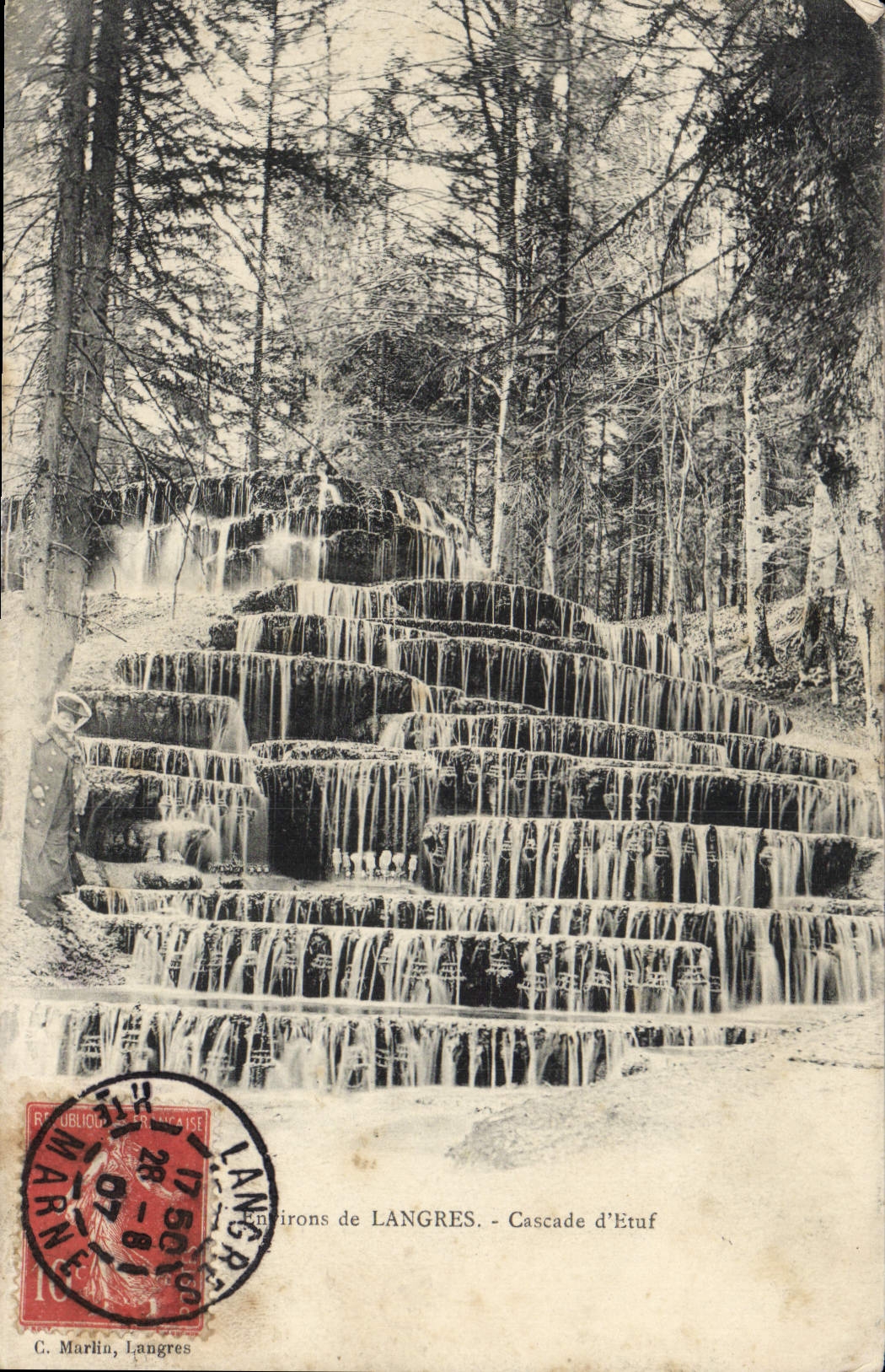 CPA Environs de Langres Cascade D'Etuf