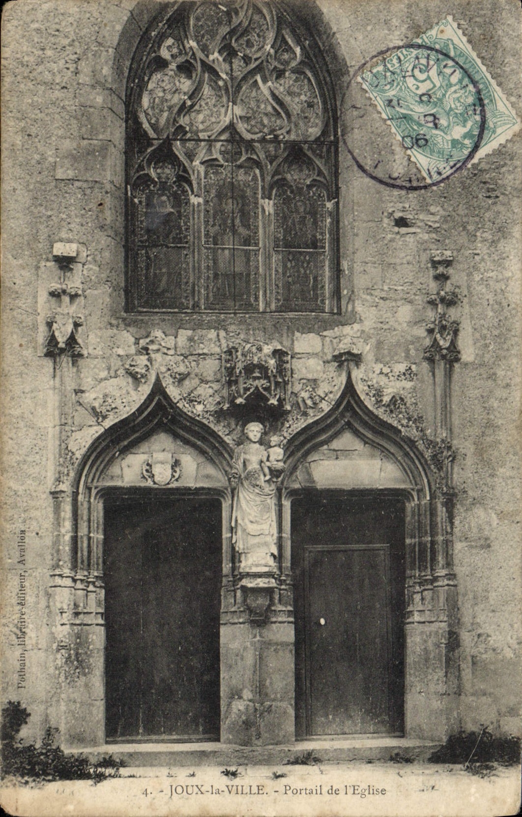CPA Joux La Ville Portail De I'Eglise
