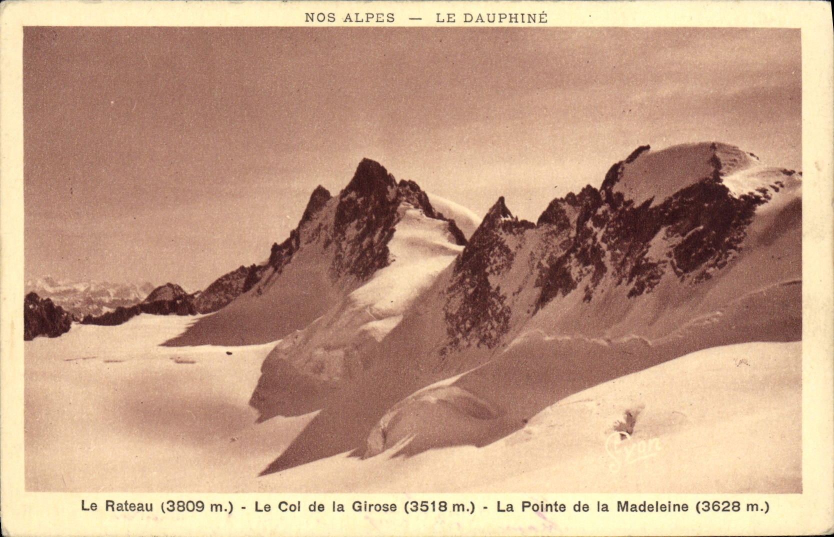 VINTAGE POSTCARD Our Alps Dauphine the Rake the Collar Of Girose the point of the Madeleine