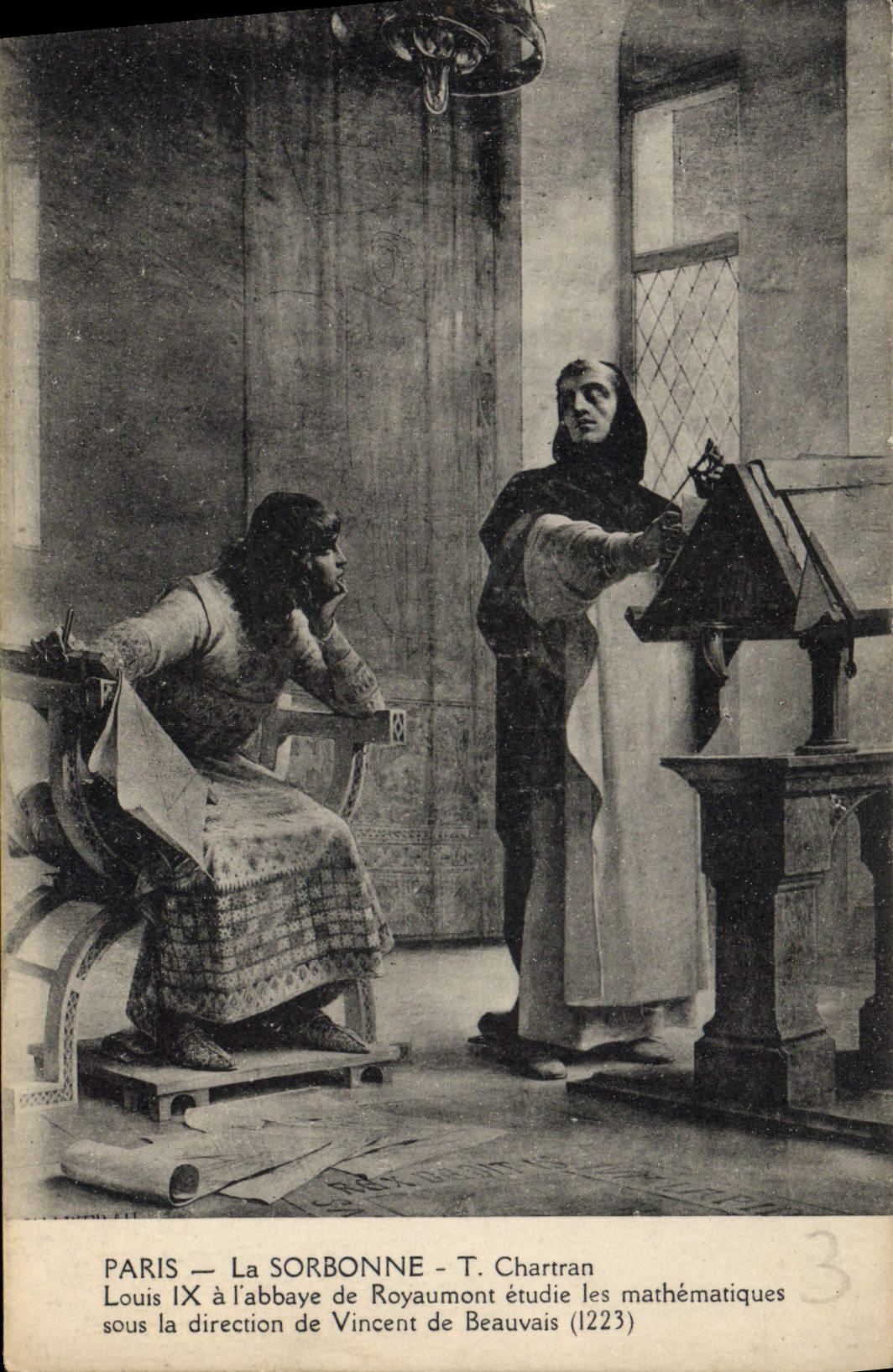 CPA Paris La Sorbonne T Chartan Louis IX a l'abbaye de Royaumont etudie les mathematiques direction Vincent de Beauvais
