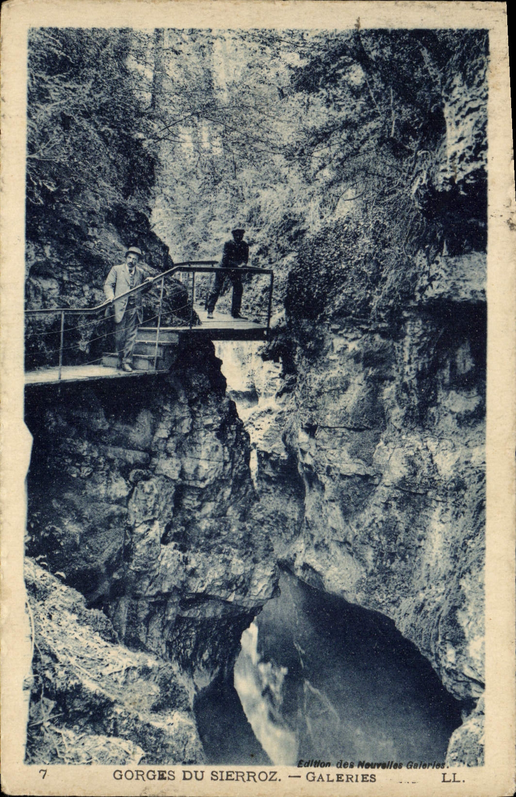 VINTAGE POSTCARD Falls Of Sierroz Galleries