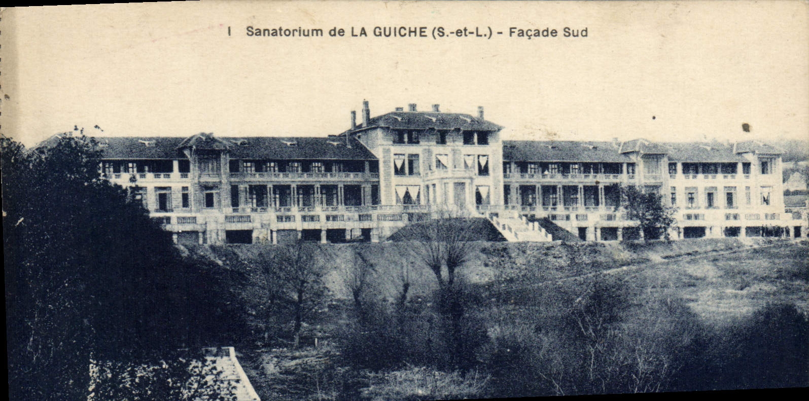 VINTAGE POSTCARD Sanatorium Of Guiche Southern Frontage