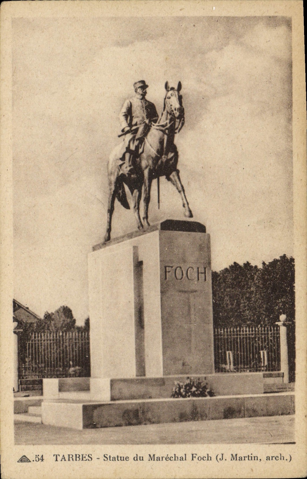 VINTAGE POSTCARD Tarbes Rules Of the Foch Marshal