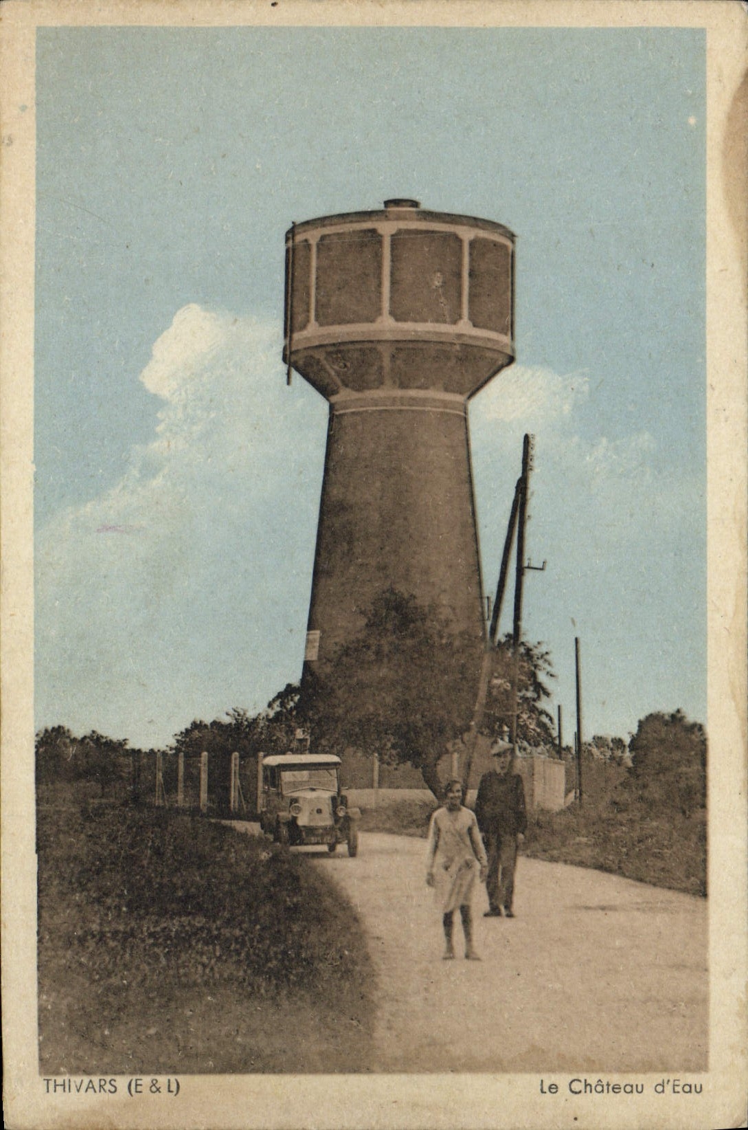 POSTAL Thivars de la VENDIMIA la torre de agua