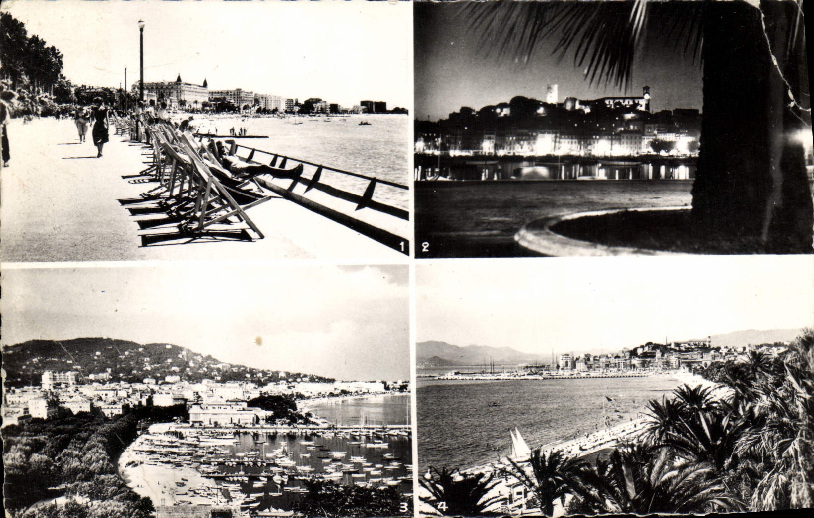 MODERN CARD Cannes Large Hotels Suquet the port seen of Suquet