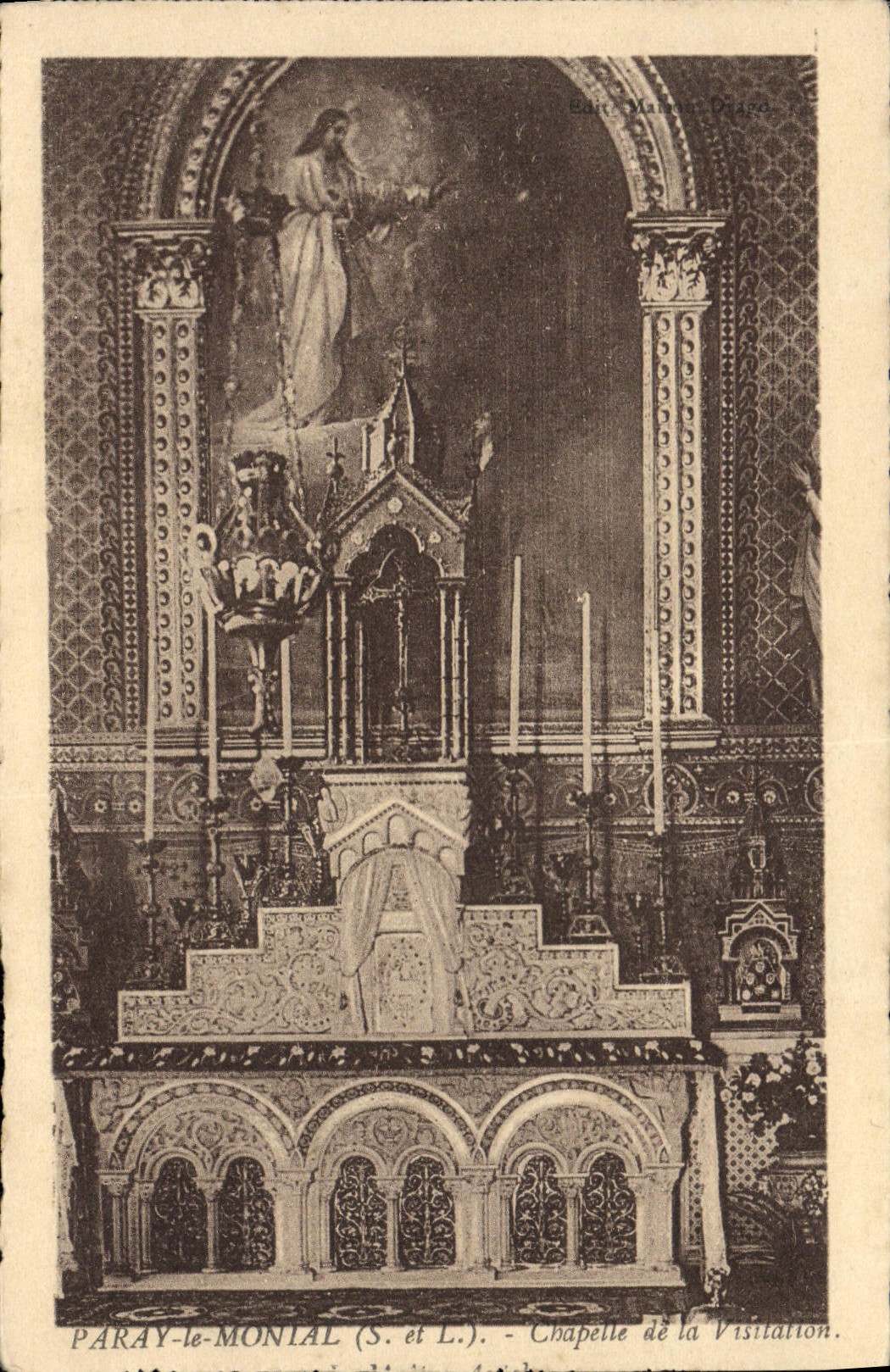 VINTAGE POSTCARD Paray Monial Vault Of the Visitation