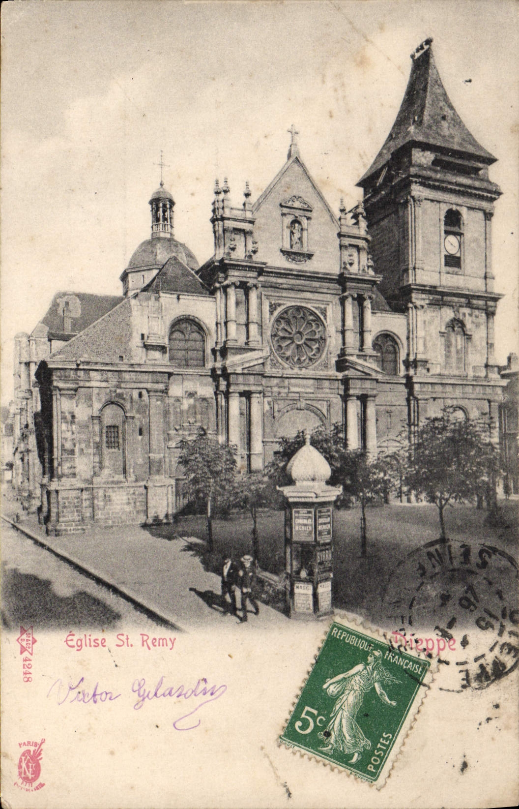 VINTAGE POSTCARD Church St Remy Dieppe