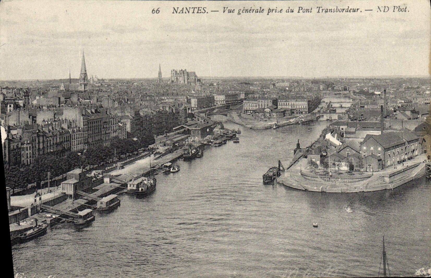 VINTAGE POSTCARD Nantes View Taken Of the Transporter bridge