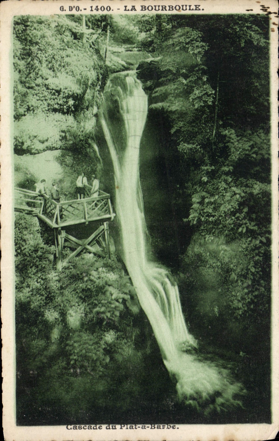 CPA La Bourboule Cascade du Plat a barbe