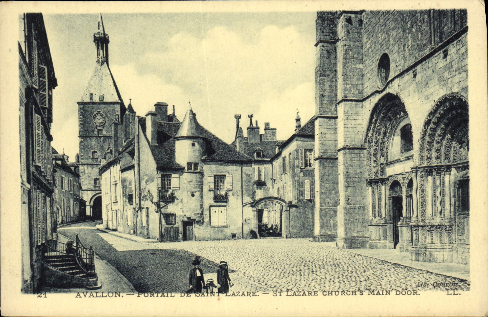 VINTAGE POSTCARD Avallon Gate Of Lazare Saint