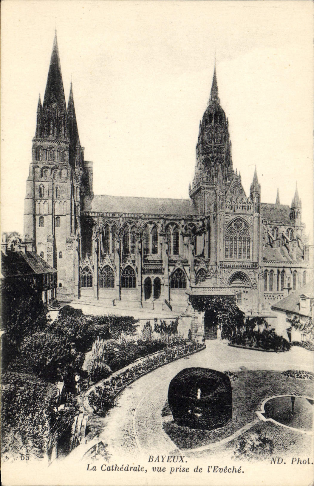 VINTAGE POSTCARD Bayeux the Cathedral Seen from of Eveche