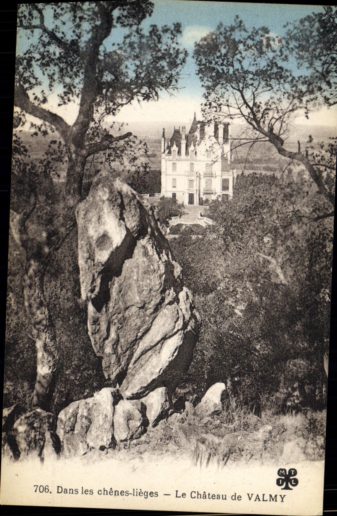 VINTAGE POSTCARD In the Oaks lieges the Castle of Valmy