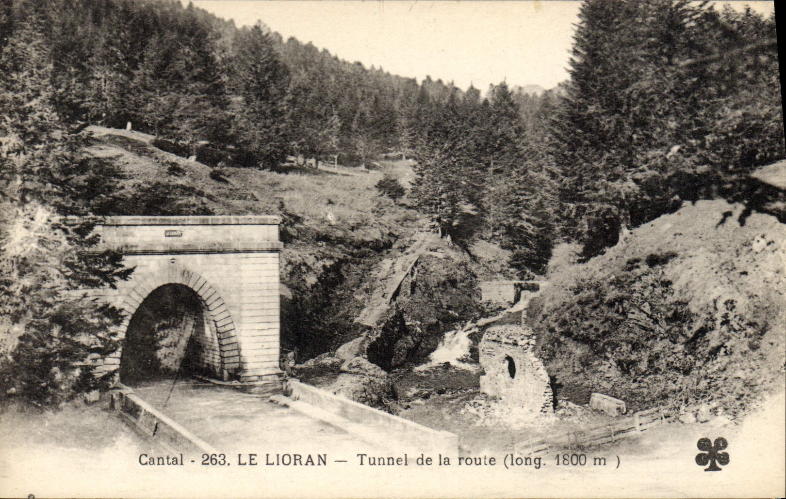 VINTAGE POSTCARD Lioran Tunnel of the Road