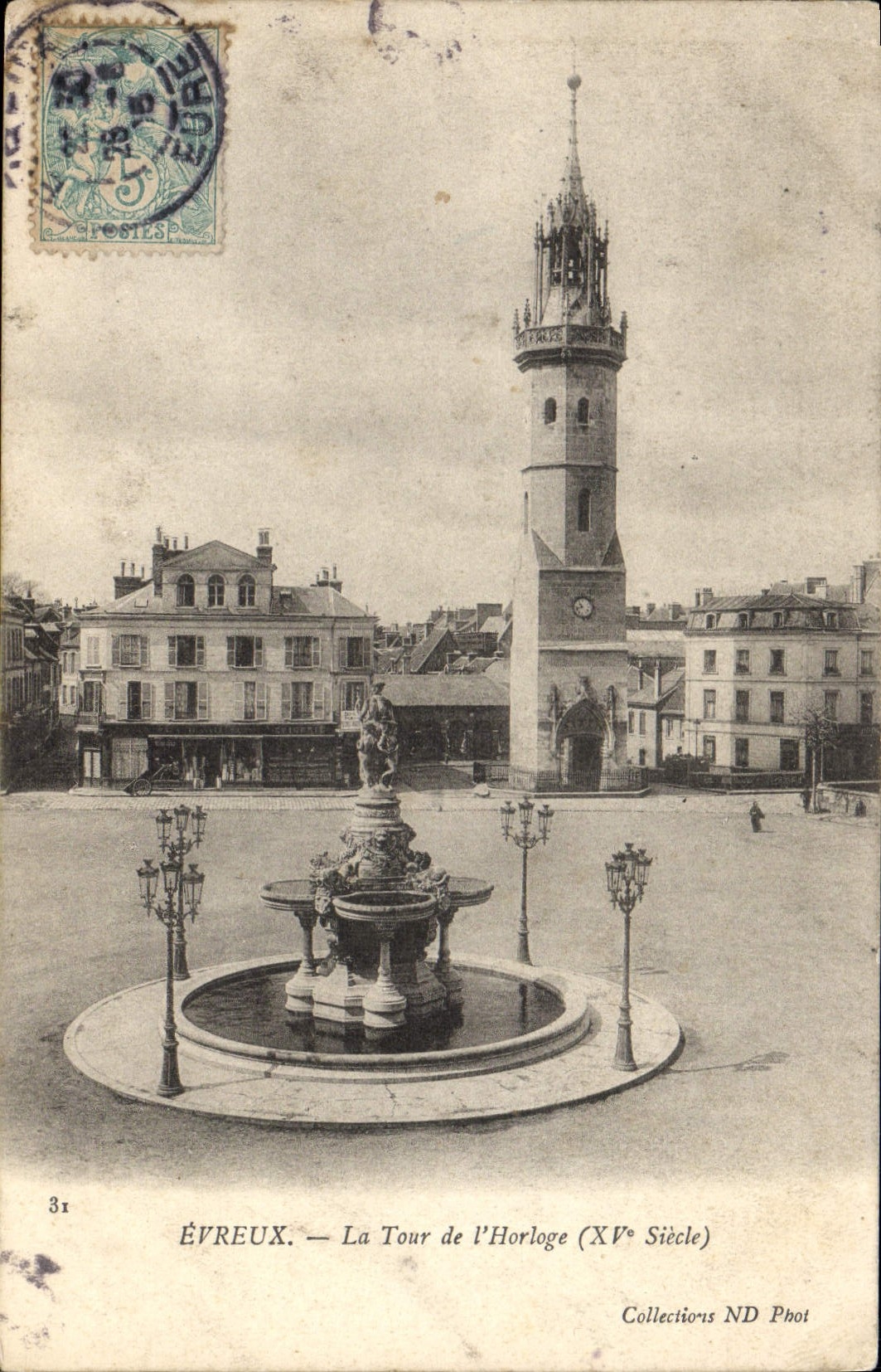VINTAGE POSTCARD Evreux the Tower of the Clock