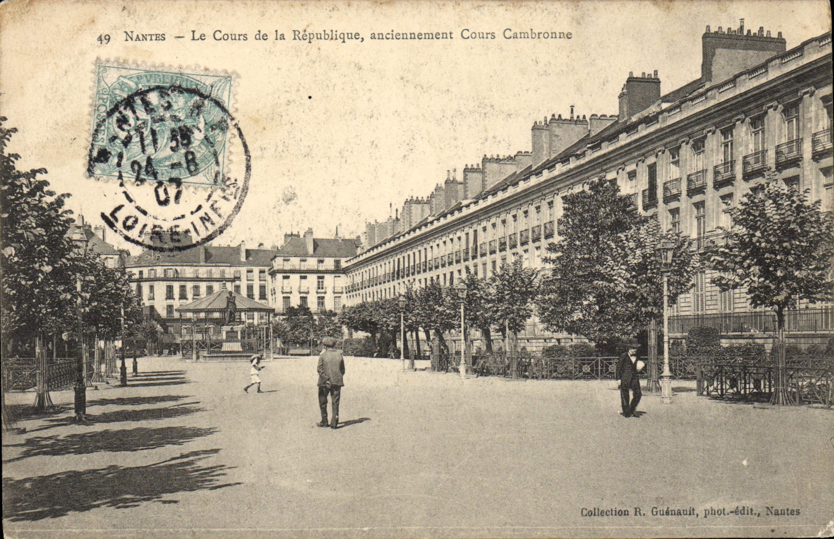 VINTAGE POSTCARD Nantes the Course of the Republic in the past Cambronne course