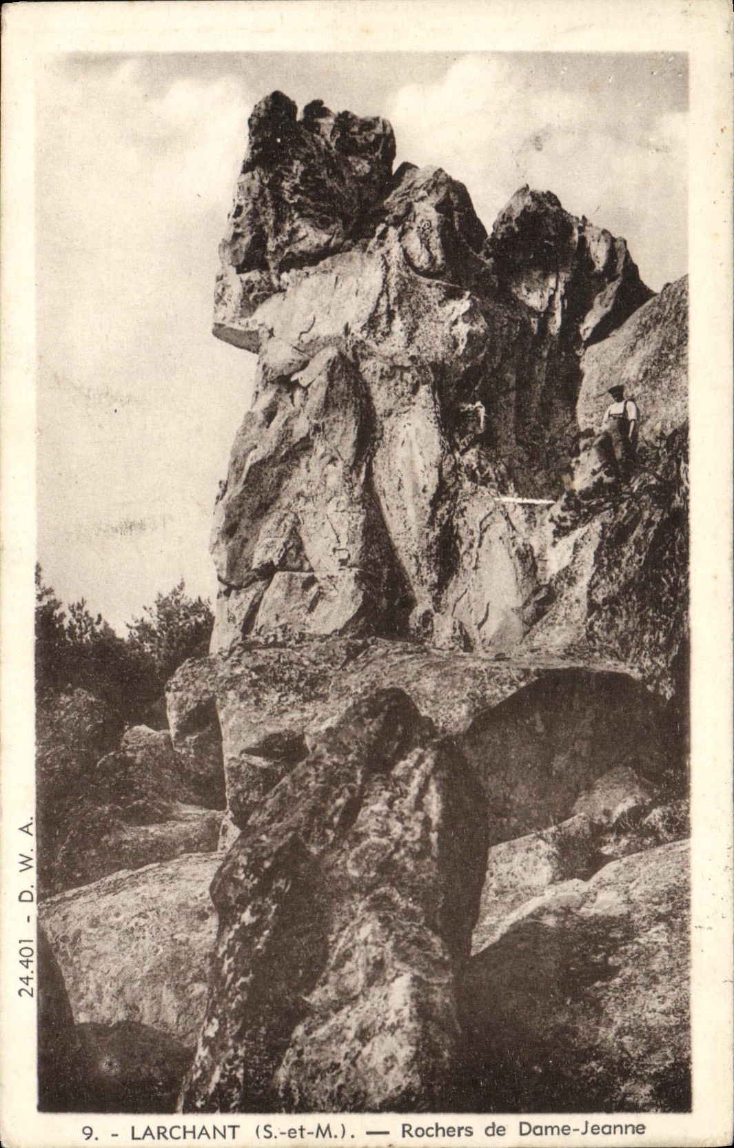 VINTAGE POSTCARD Larchant Rocks of Jeanne Lady