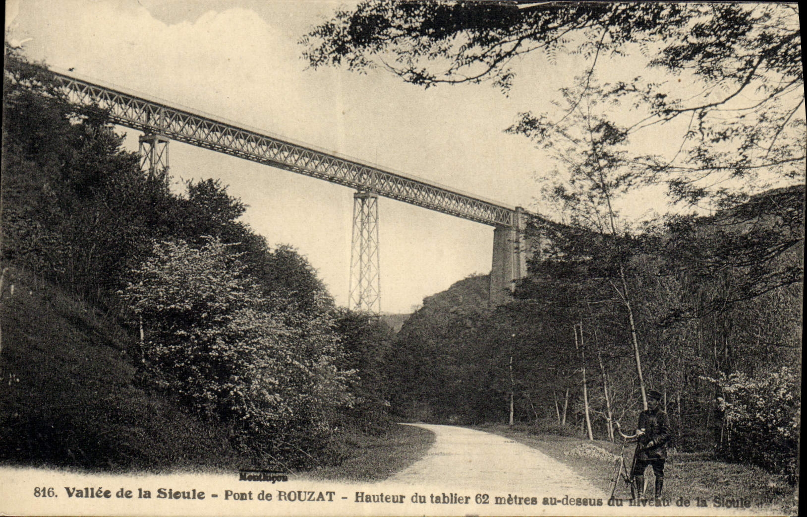 VINTAGE POSTCARD Valley of Sioule Bridge of Rouzat