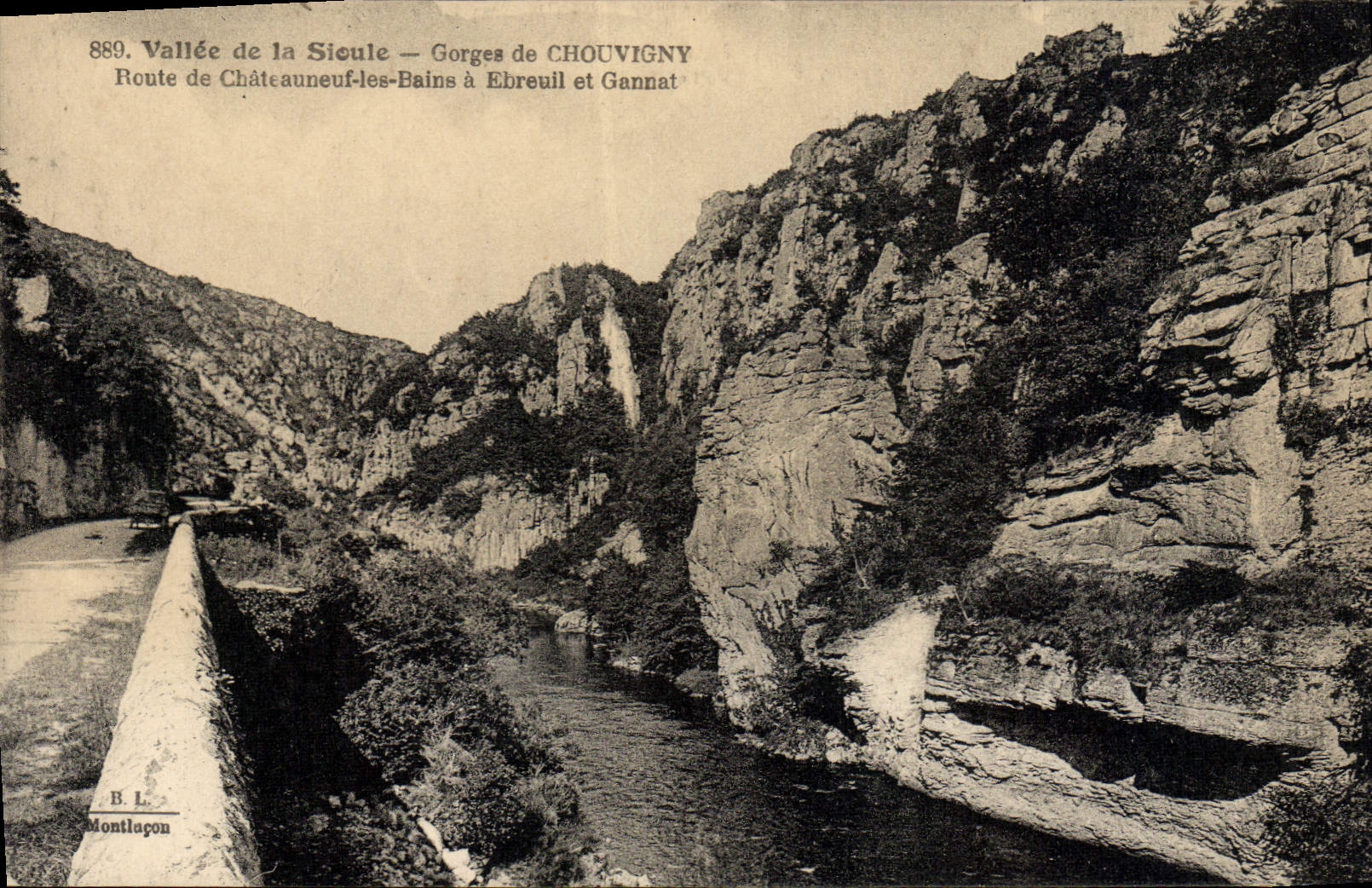 CPA Vallee de la Sioule Gorges de Chouvigny Route de Chateauneuf les Bains a Ebreuil et Gannat
